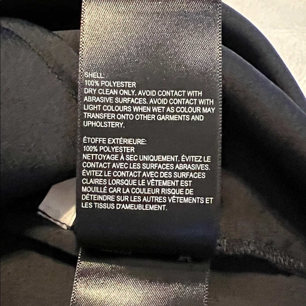 Whistles Zeta Ribbed Cuff Crepe Shift Dress Black Size 12 - Picture 15 of 15